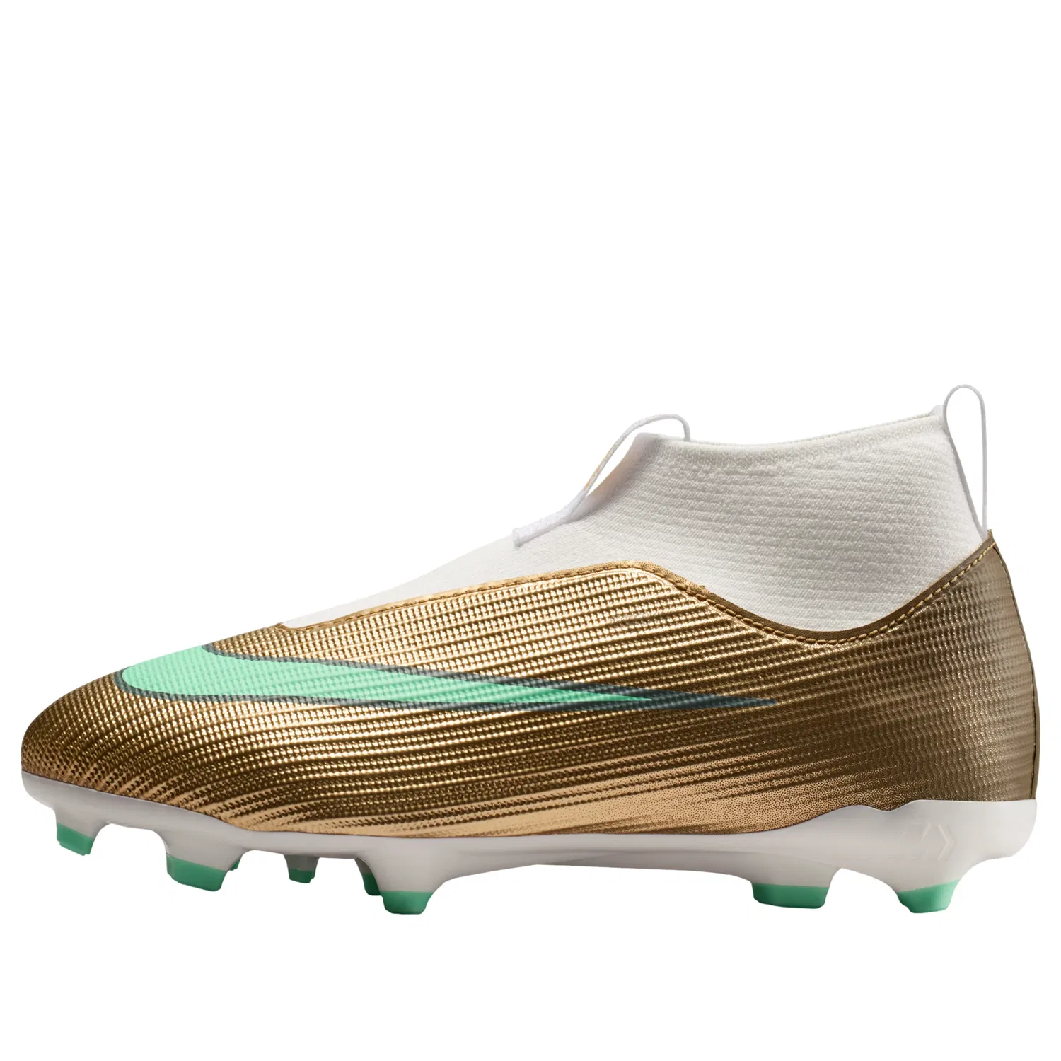 Детские кроссовки Jr. Mercurial Superfly 11 Academy MG High 'Kylian Mbappe Golden Boot' Nike, Metallic Gold/Green Glow