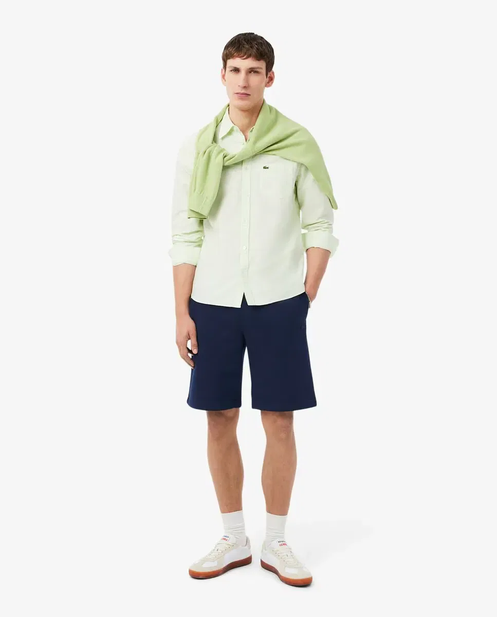 Мужские шорты из футера свободного кроя Lacoste, Azul Marino — фото 4