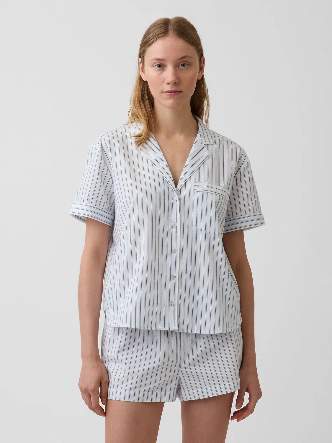 Пижамная рубашка Gap Blue Stripe, синяя полоска
