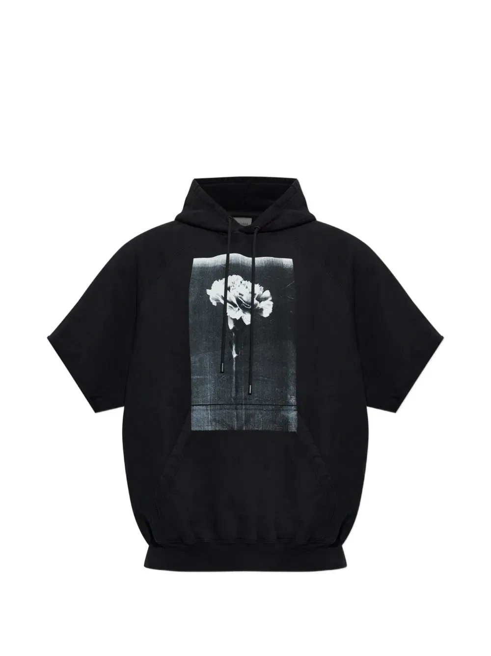 Худи с короткими рукавами и цветочным принтом Balenciaga, черный