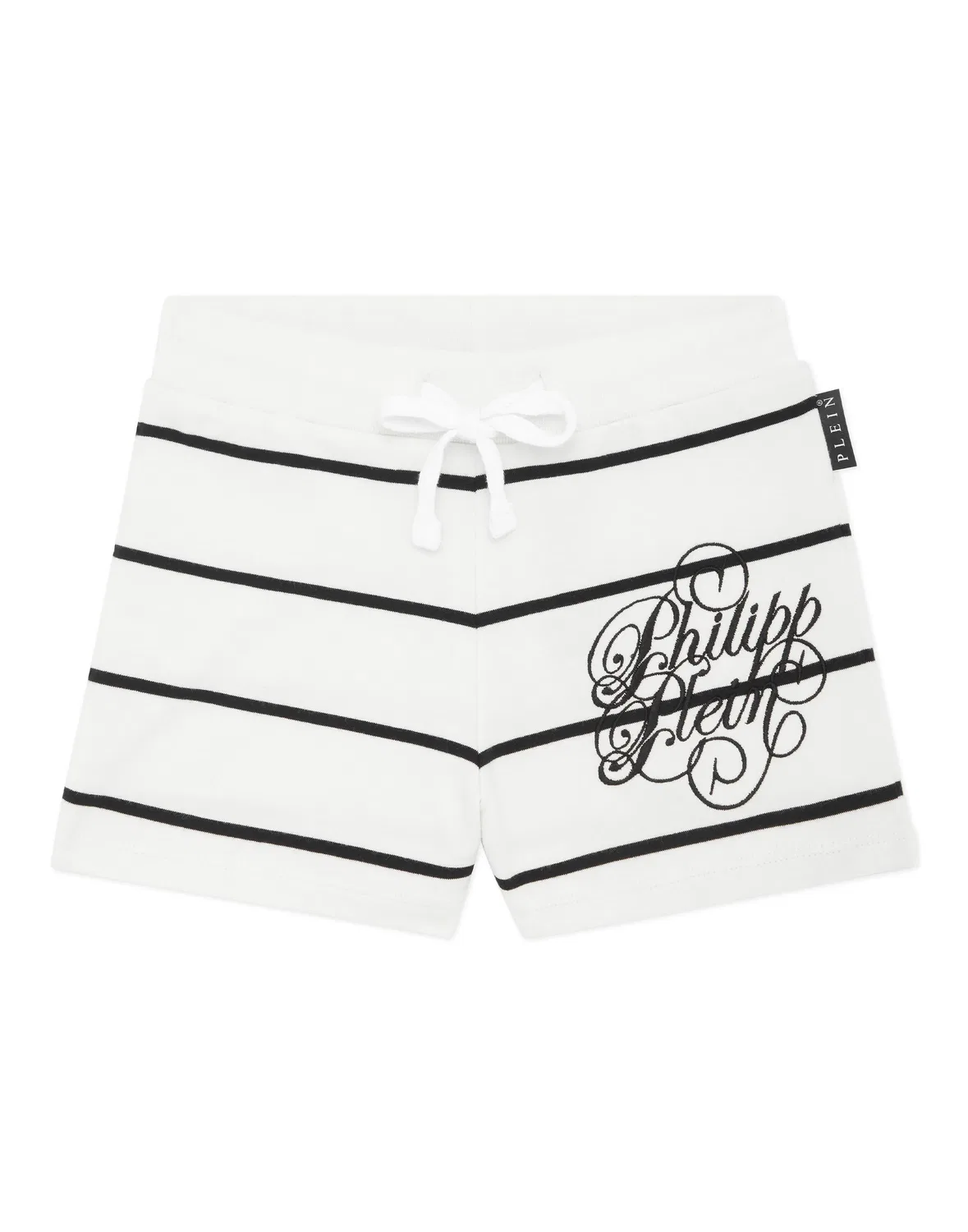 Детские шорты для девочек с принтом в рубчик Jogging Shorts Rib PHILIPP PLEIN, Offwhite