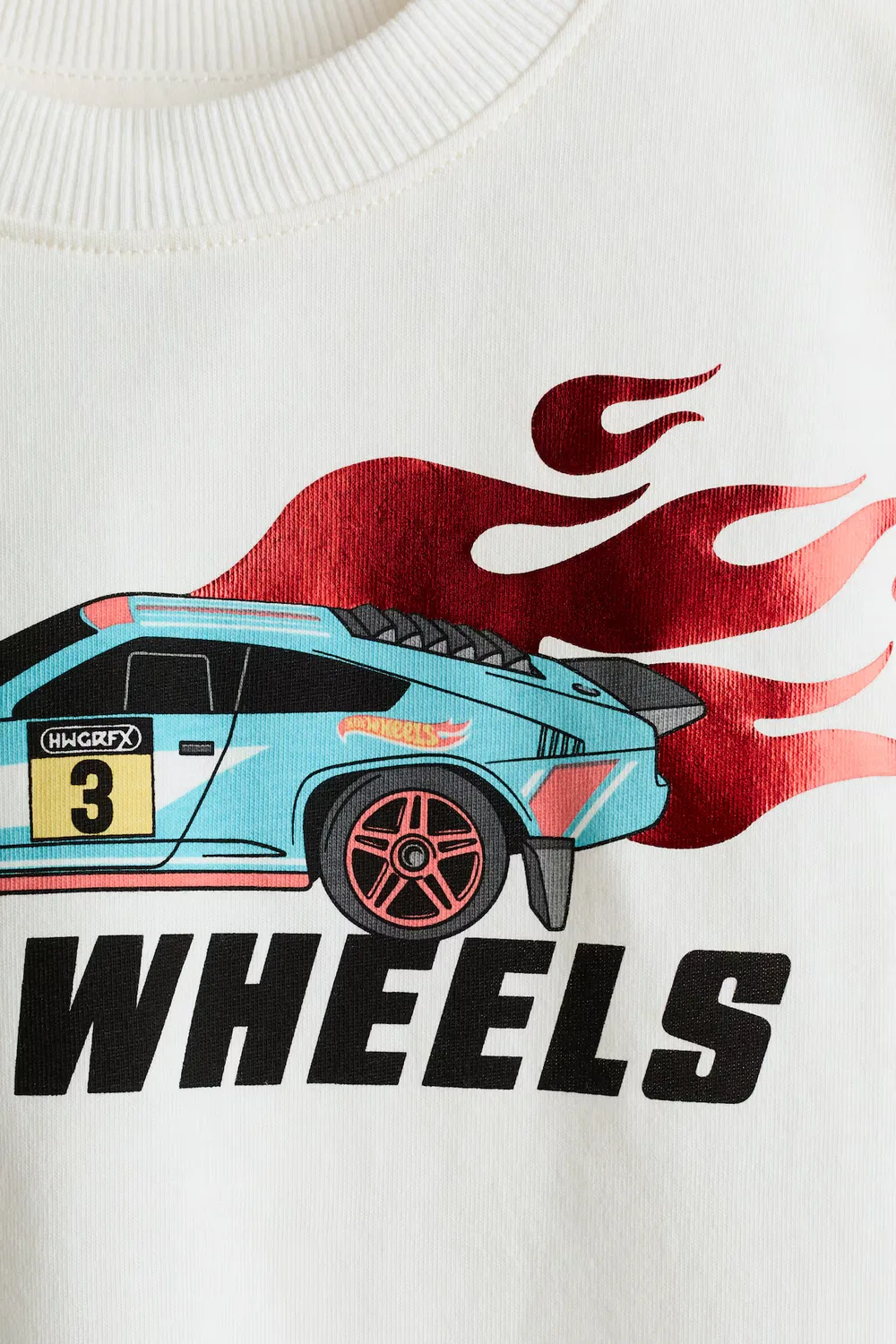 Футболка оверсайз с принтом H&M, Weiß/Hot Wheels — фото 2