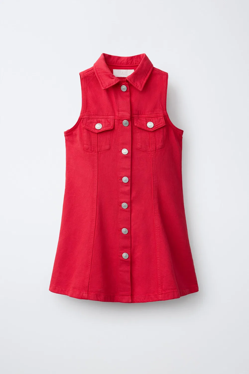 Джинсовое платье на пуговицах ZARA, Red