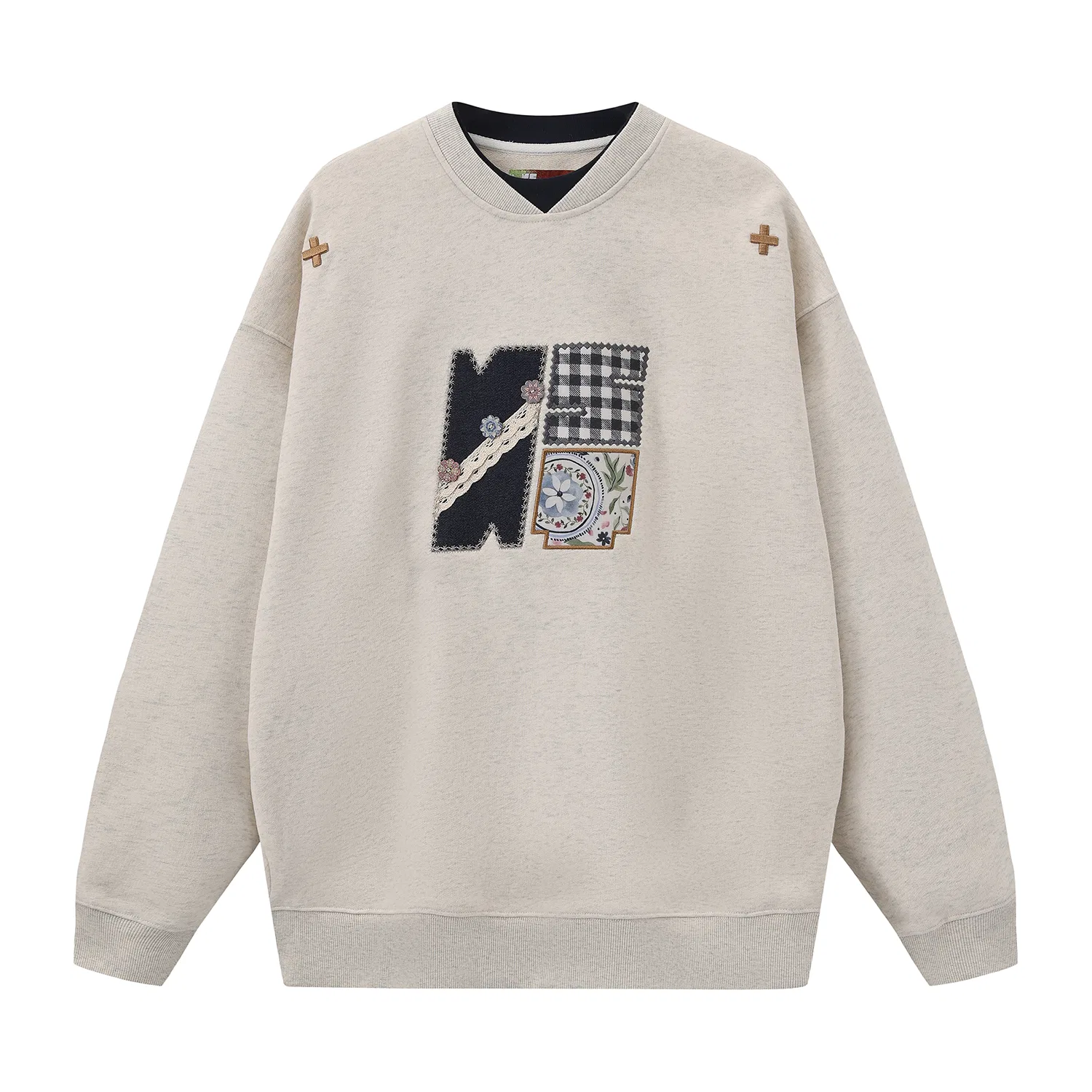 Детский свитшот с круглым вырезом и средним кроем, Oats Heather Gray, NSTNEW START