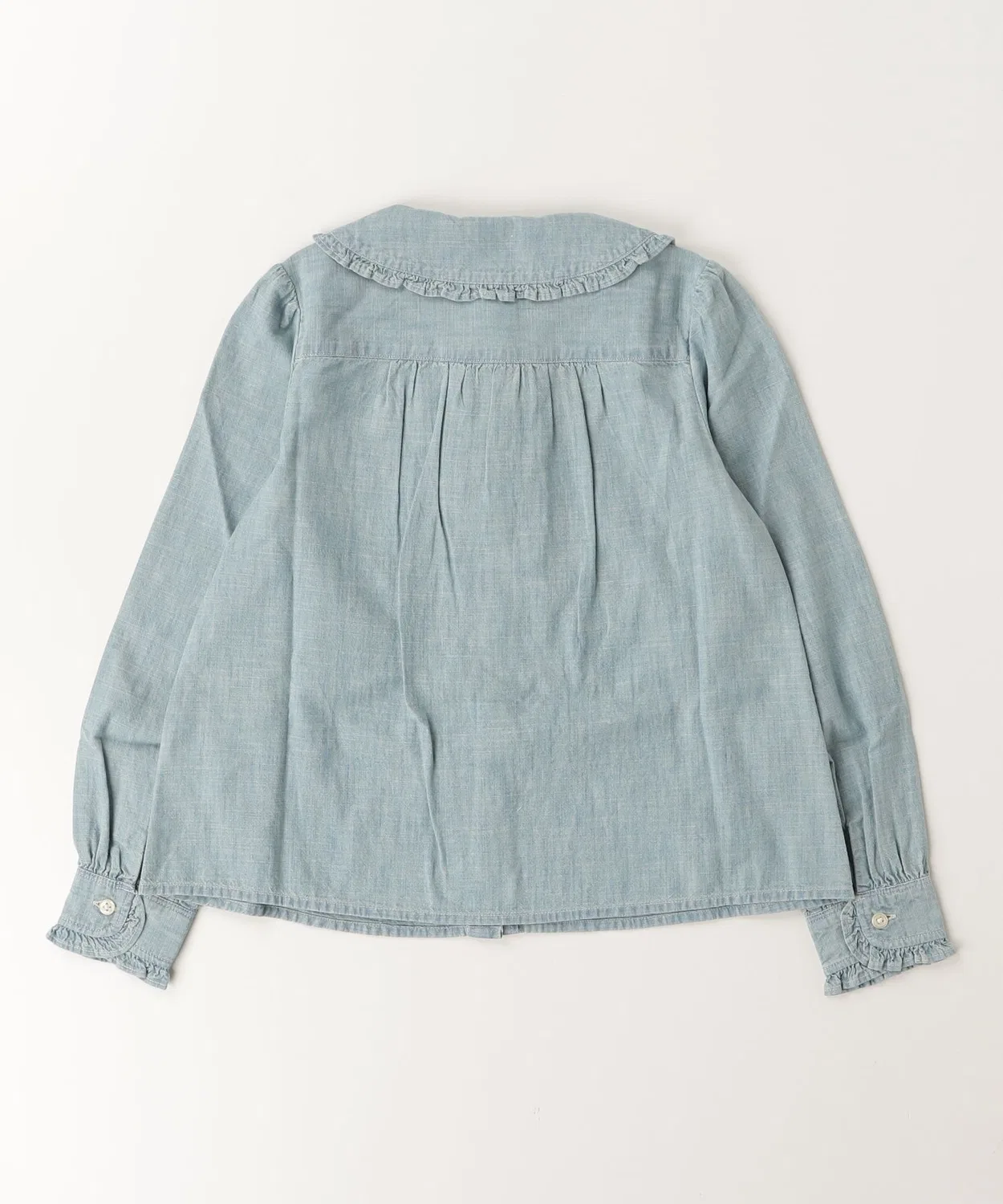 Детская блузка с длинным рукавом модель с воланами POLO RALPH LAUREN CHILDRENSWEAR, Blue — фото 4