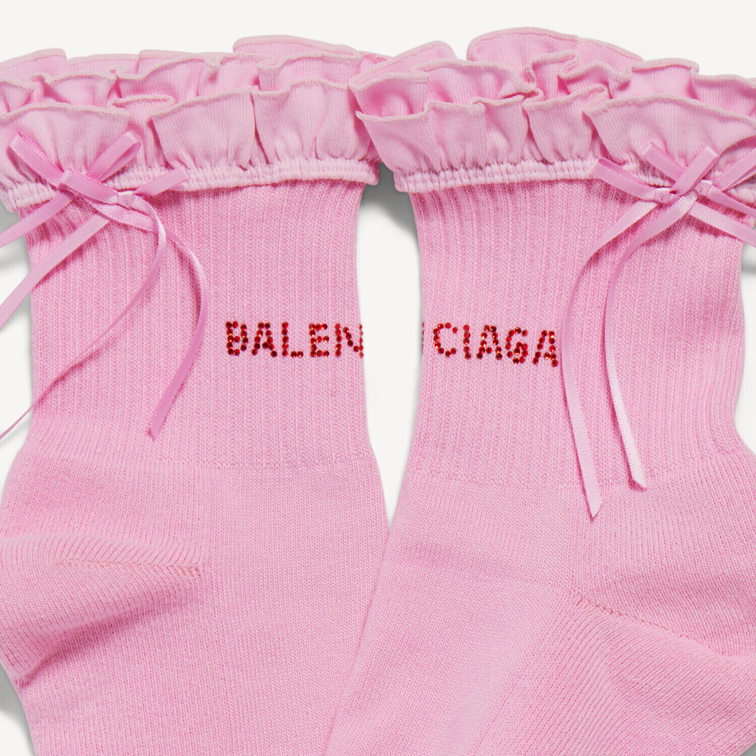 Женские носки с бантом розового/красного цвета BALENCIAGA, красный/розовый — фото 3