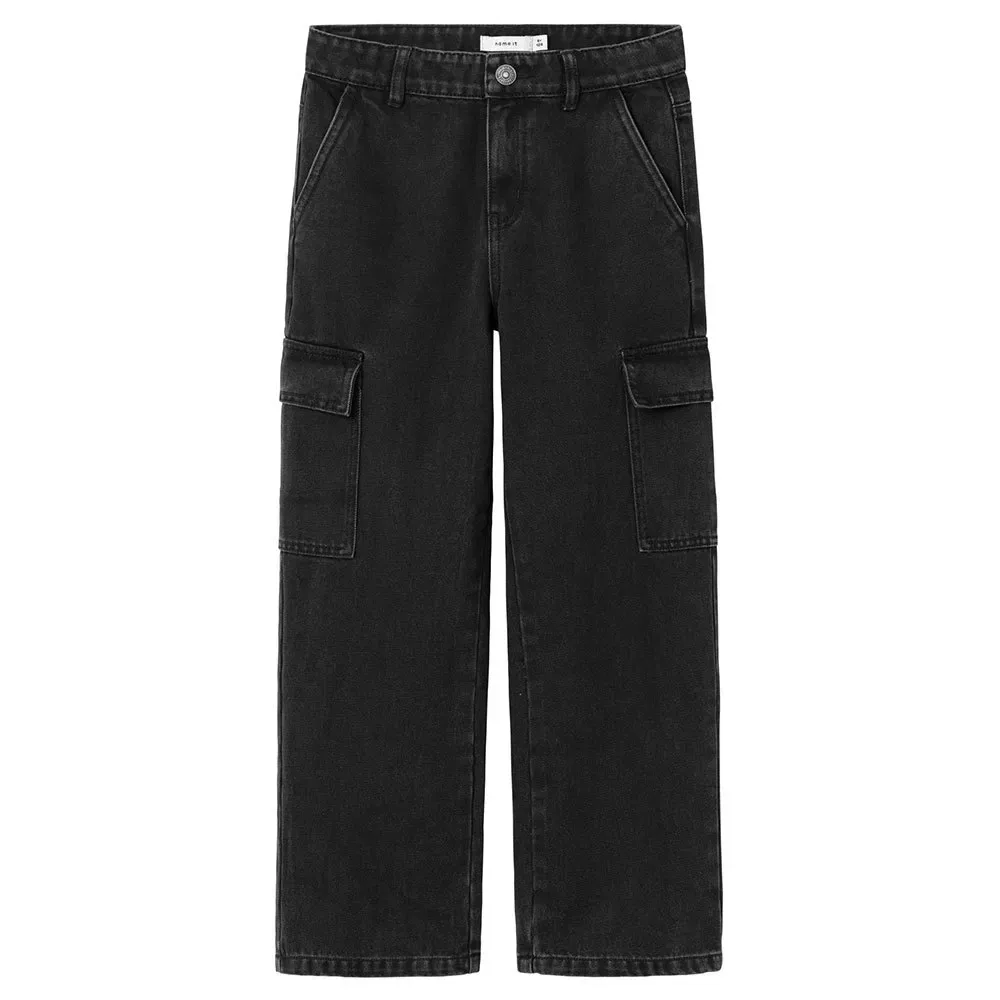 Джинсы карго Rose Wide Cargo Fit Name It, черный — фото 3