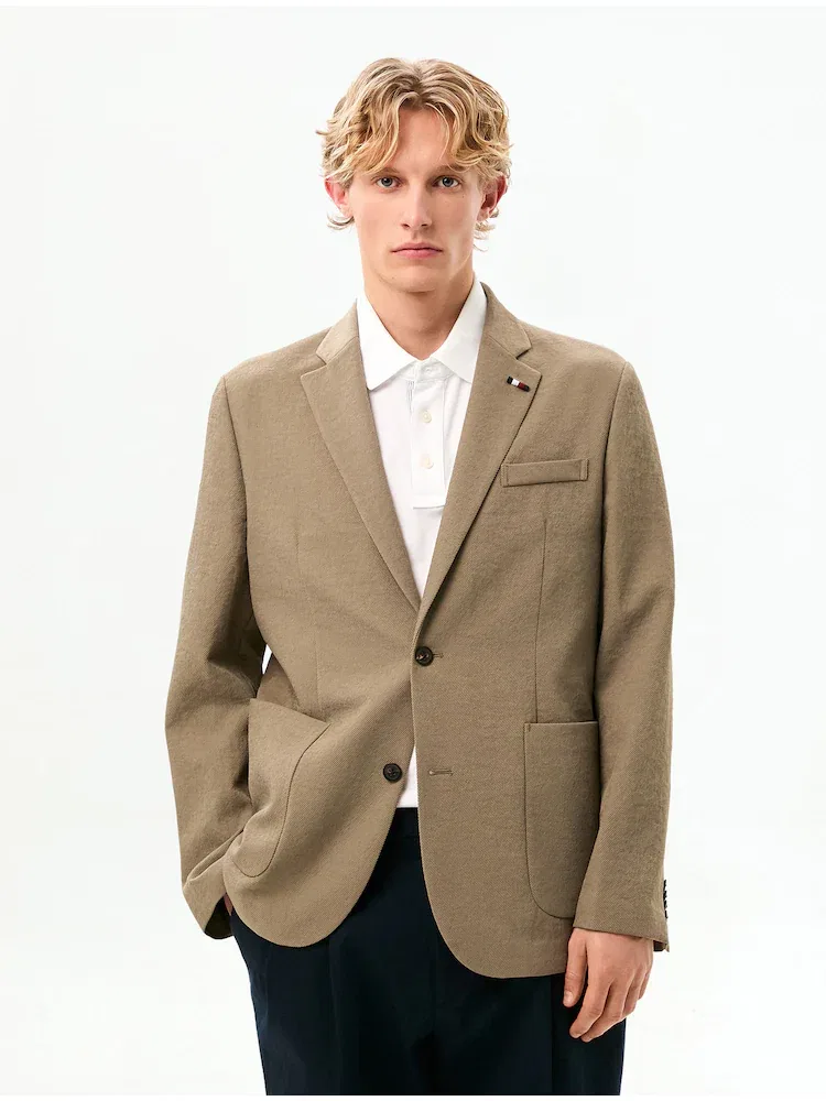 Пиджак однобортный с текстурой TOMMY HILFIGER, Ochre