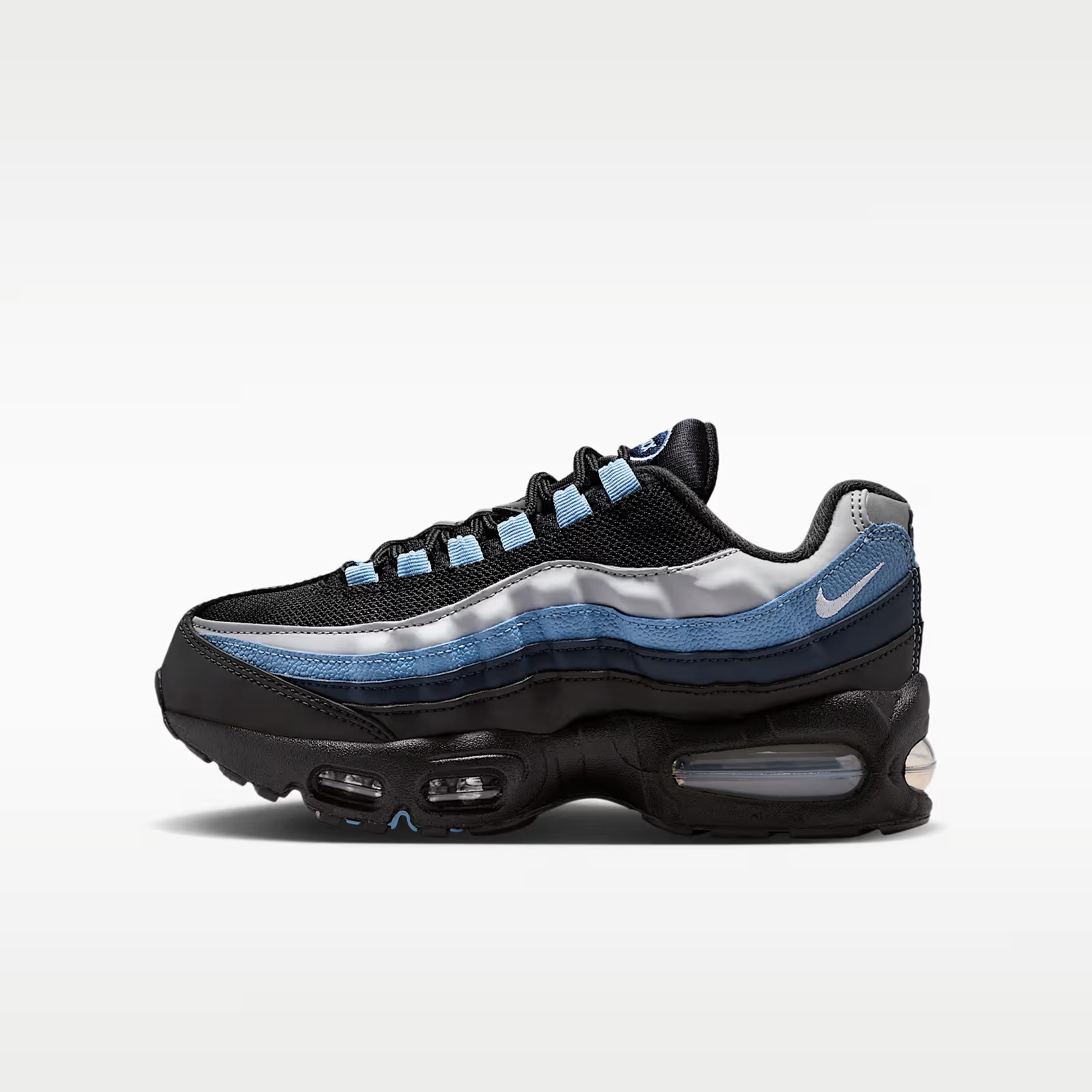 Кроссовки детские Nike Air Max 95 Big Bubble, серый/чёрный/голубой