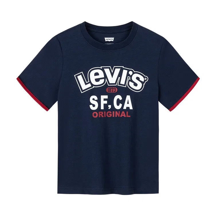 Детская футболка с круглым вырезом Levi's Grade School T Shirts, Dark Indigo