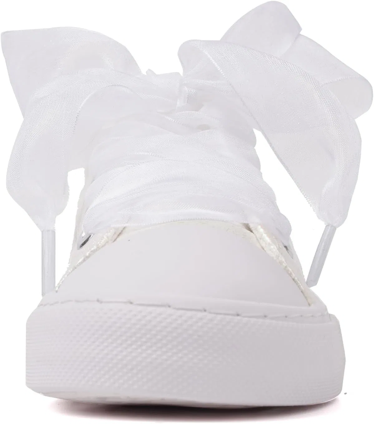 Детские кроссовки для девочек с блестками HugRain, Low Top White — фото 4