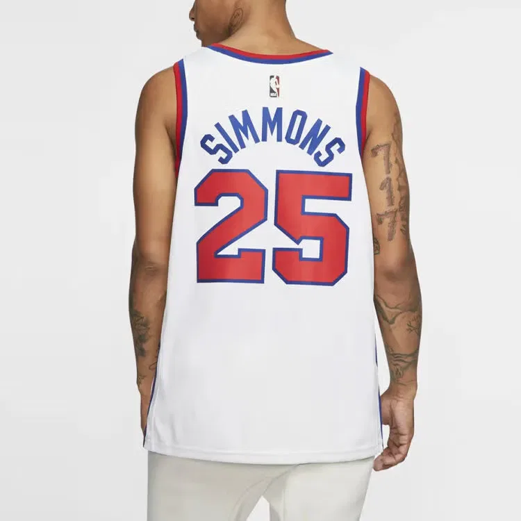 Джерси баскетбольное с принтом Philadelphia 76ers Simmons 2 No. 5 Nike, белый — фото 3