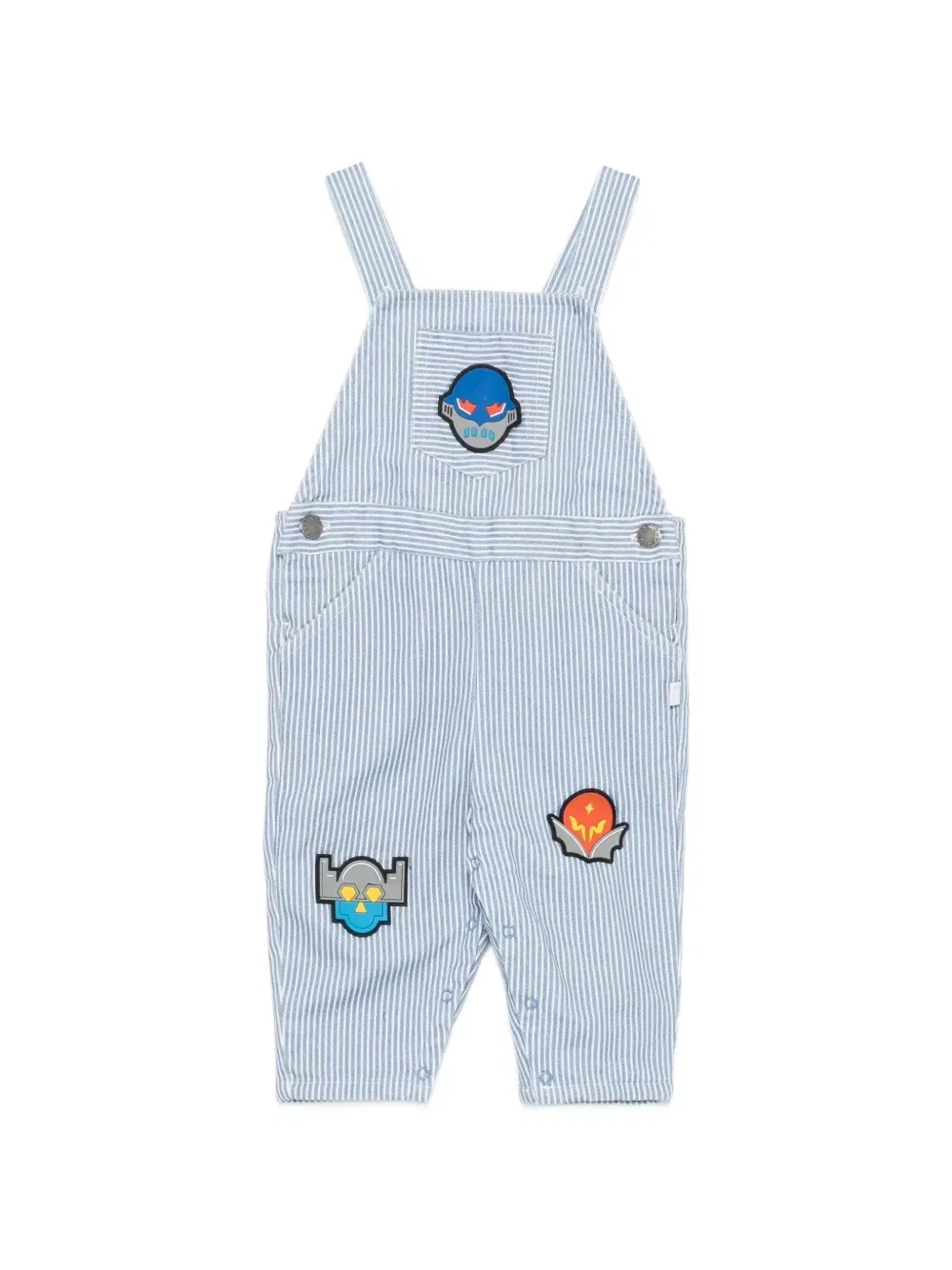 Комбинезон в полоску с нашивками Stella Mccartney Kids, синий