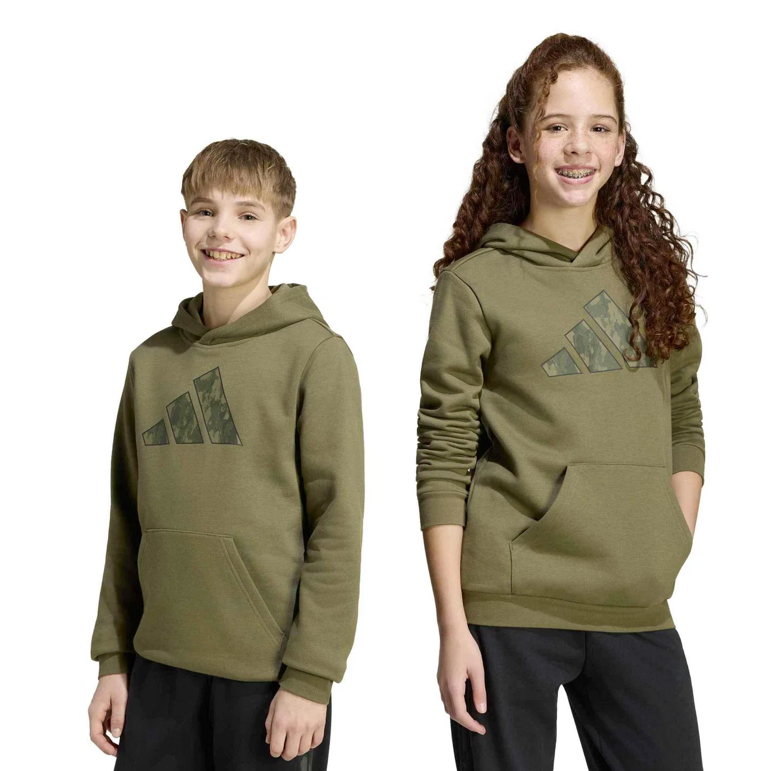 Детское худи с камуфляжным принтом Adidas Sport Hoodie J Camo Hd, Grun — фото 3