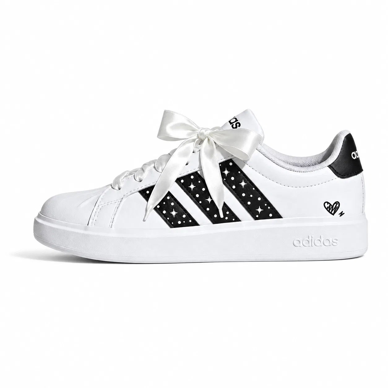 Детские повседневные кроссовки с принтом Street Talk Adidas, White Black