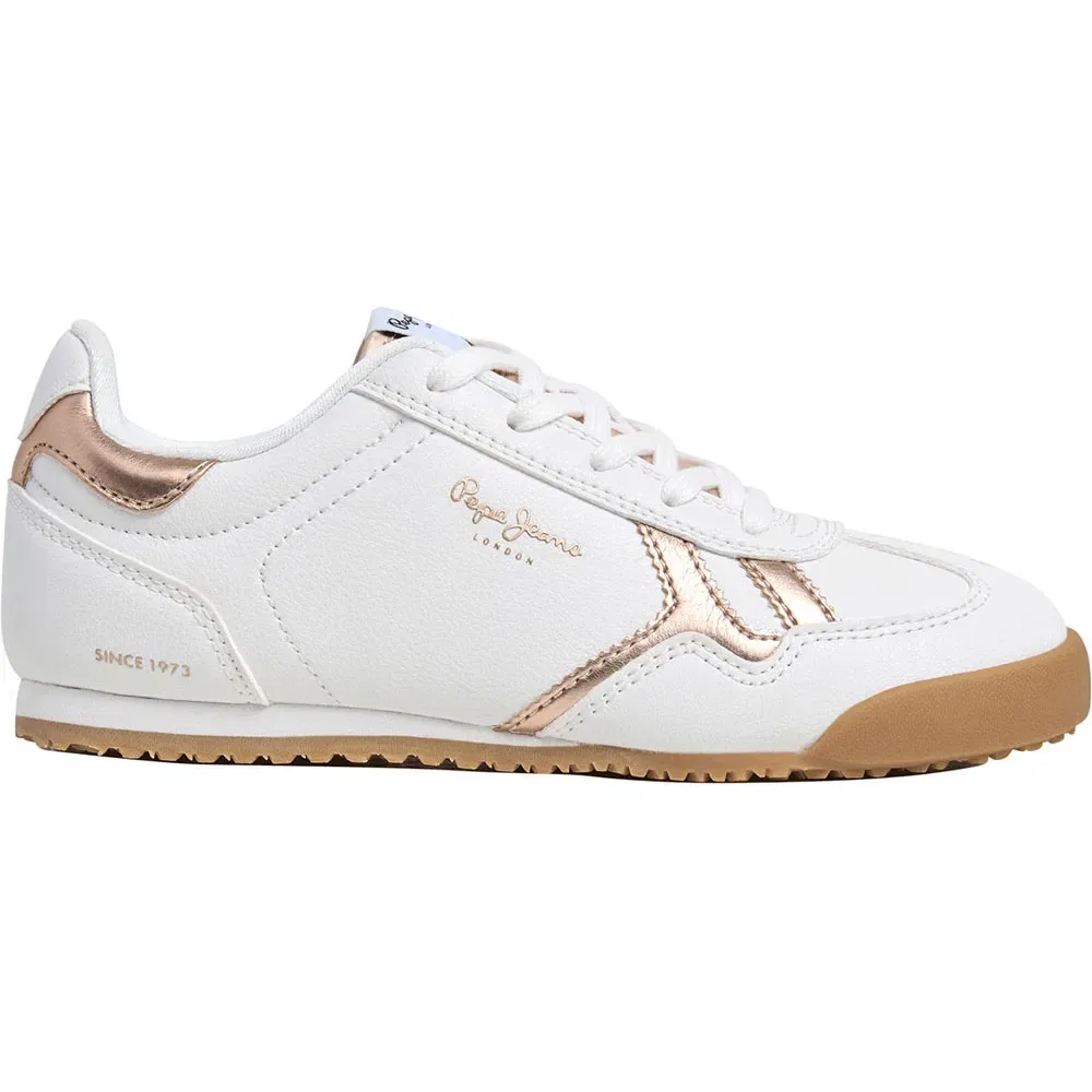Детские кроссовки для девочек с контрастным принтом Pepe jeans, White