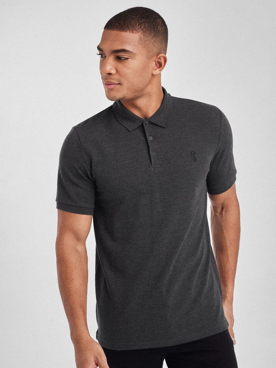Поло Regular Fit из пике, Grey Charcoal Next
