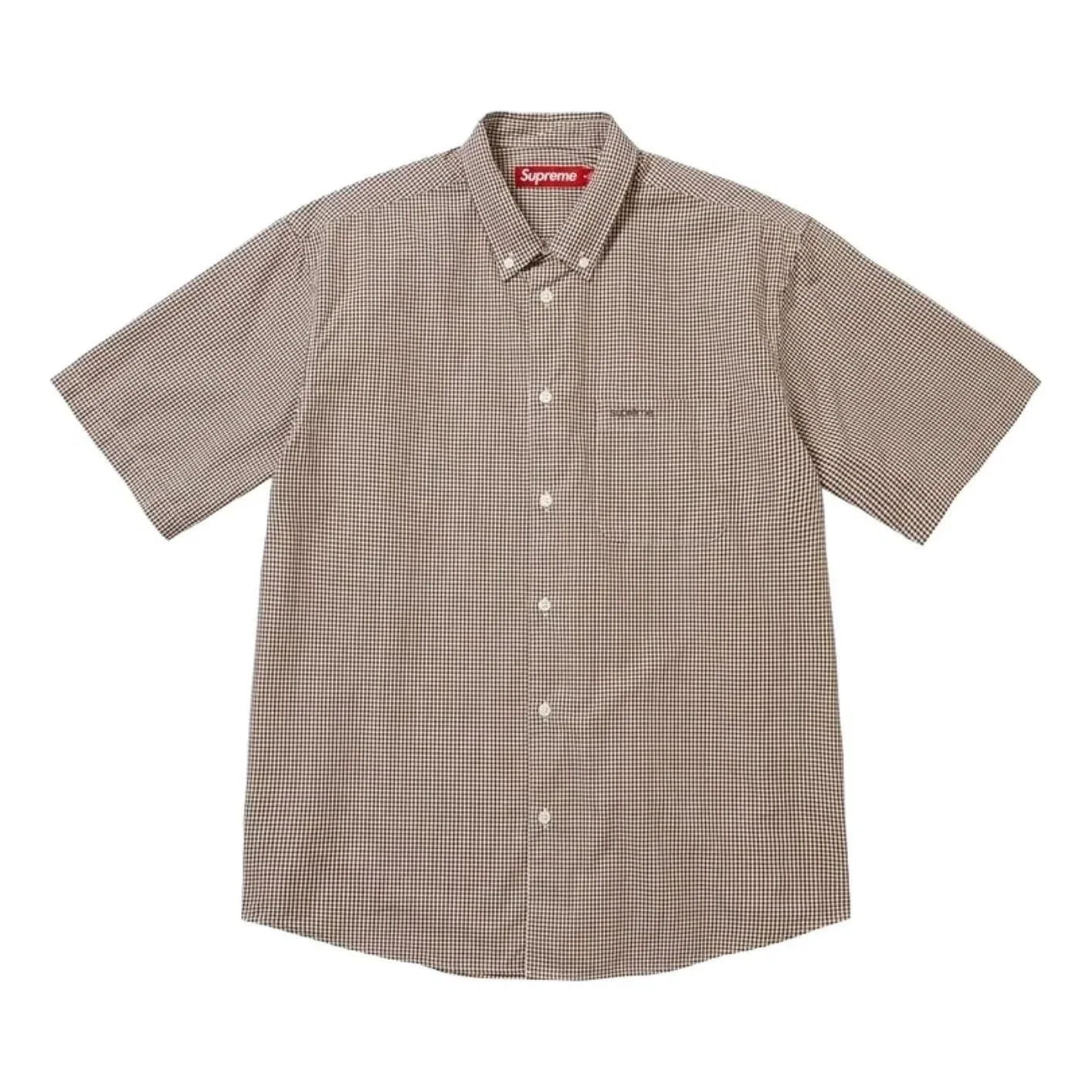 Мужская рубашка с принтом в клетку SS26 Gingham Supreme, коричневый