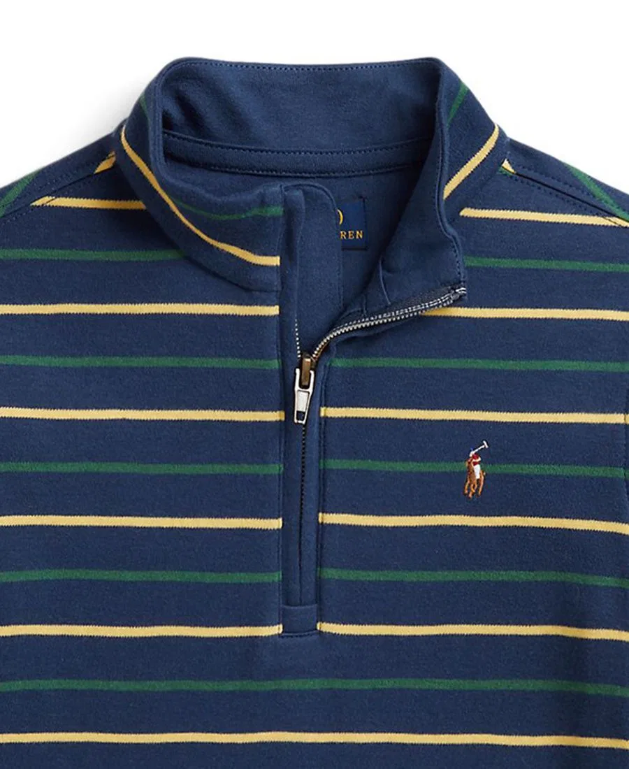 Детский свитшот с четверть-молнией Interlock Quarter-Zip Polo Ralph Lauren, Rustic Navy Multi — фото 3
