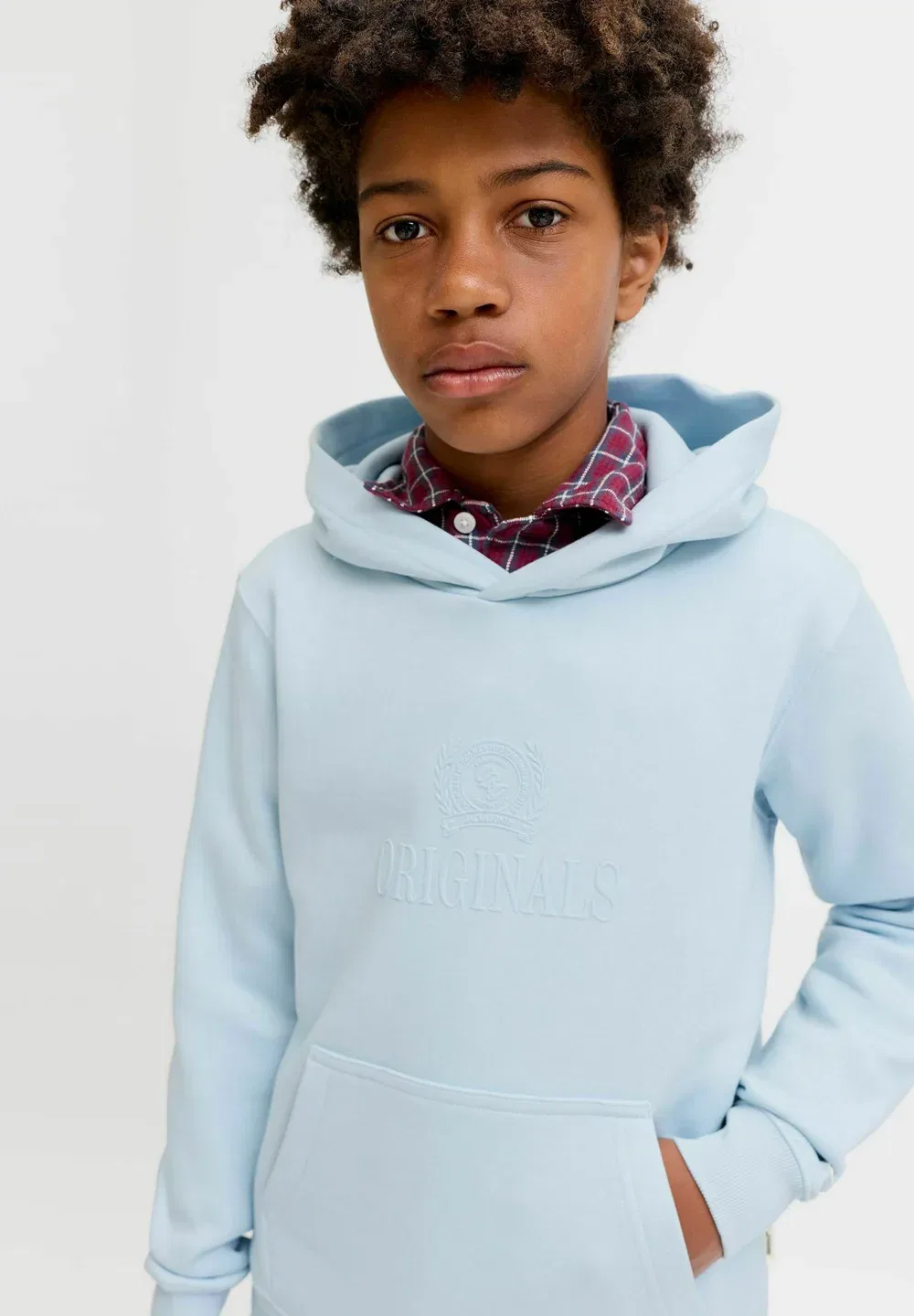 Худи с надписью, худи для подростков - худи Jack & Jones Junior, Ice Water — фото 4