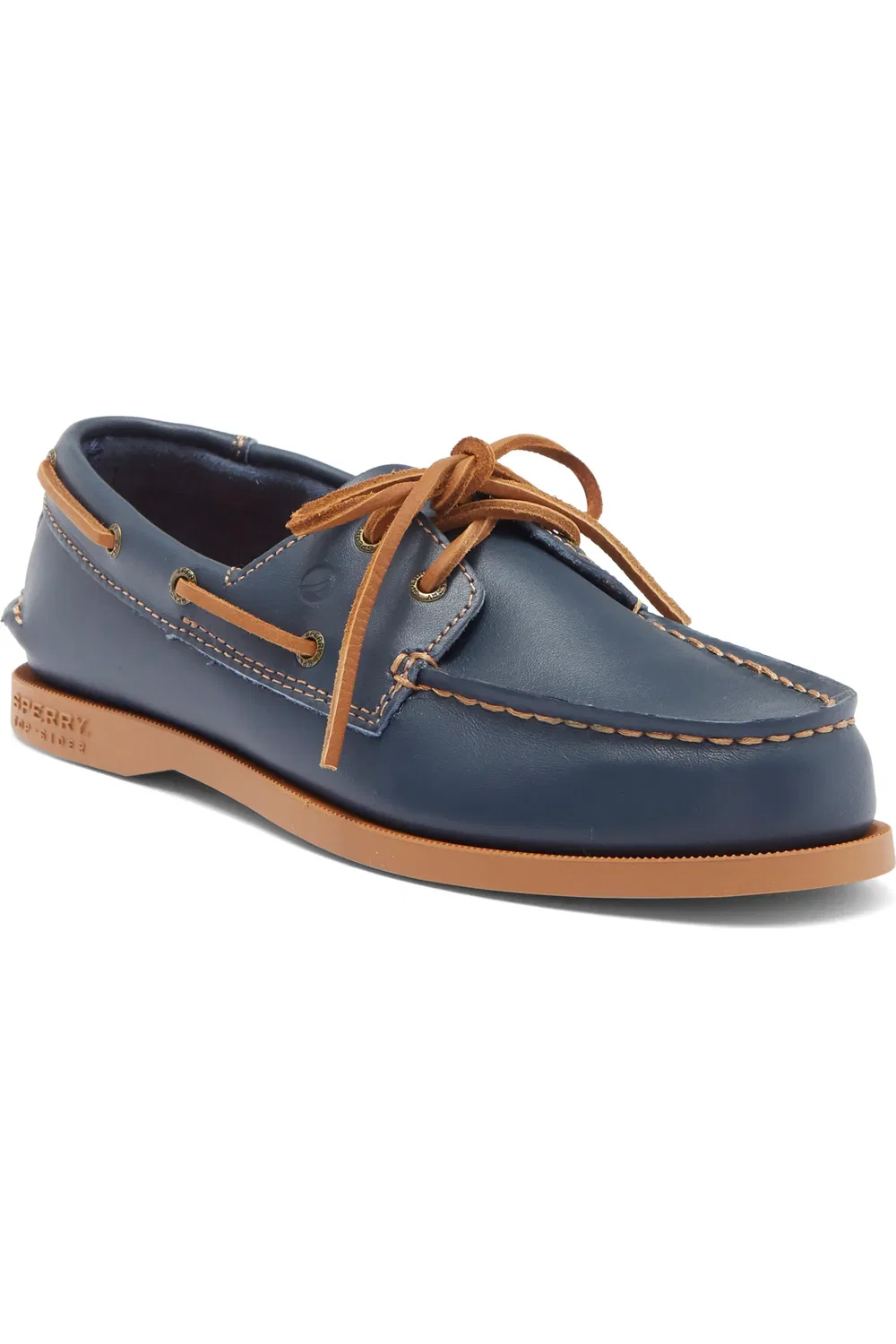 Детские туфли лоферы на шнуровке Authentic Original 2-Eye Boat Shoe Sperry, темно-синий