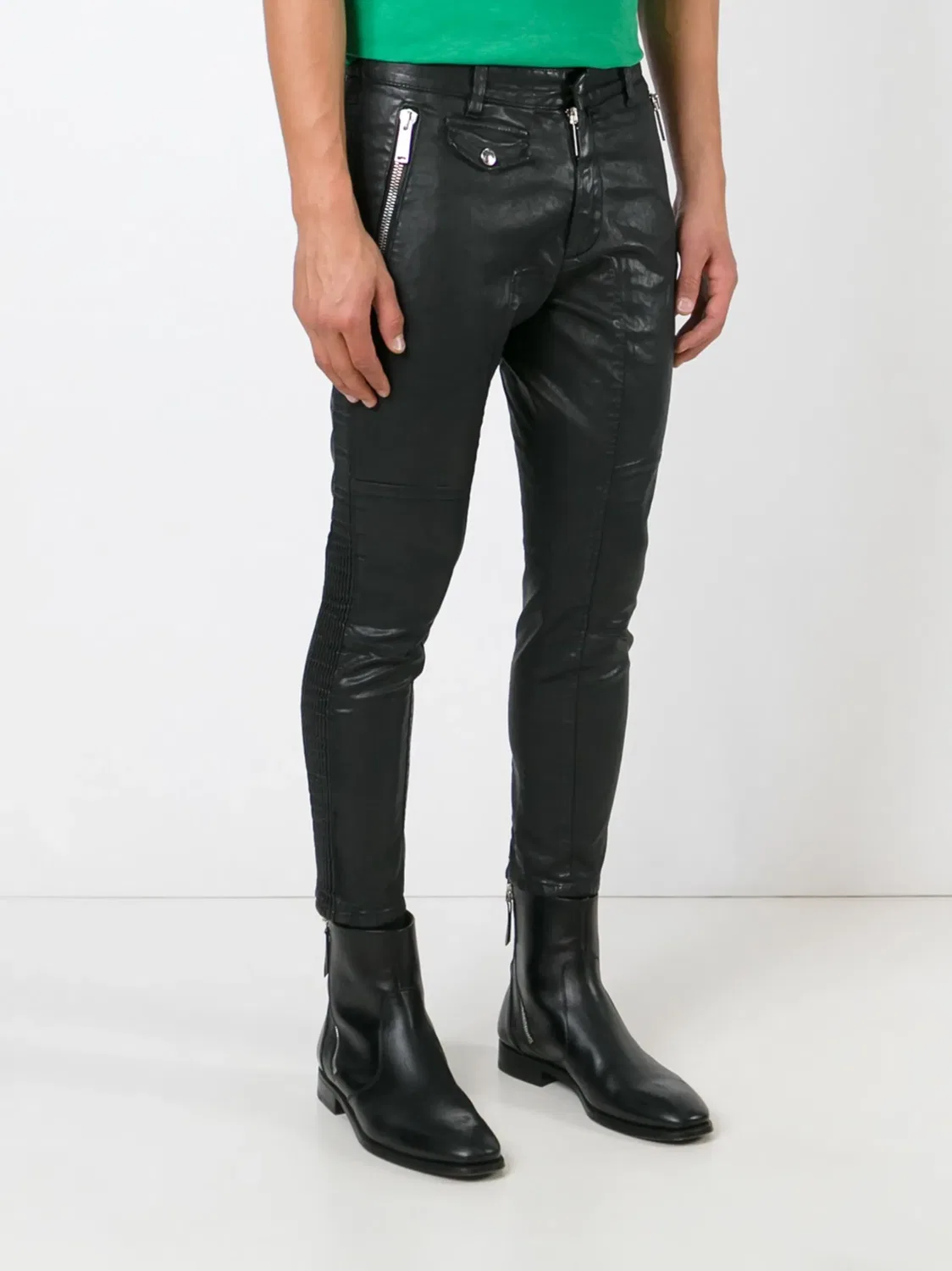 Брюки-скинни из эко-кожи DSQUARED2, черный — фото 3