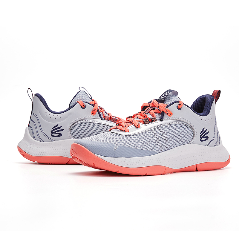 Кроссовки детские баскетбольные Under Armour Curry 9 с противоскользящей амортизацией, устойчивые к истиранию, низкие, черно-серые — фото 3