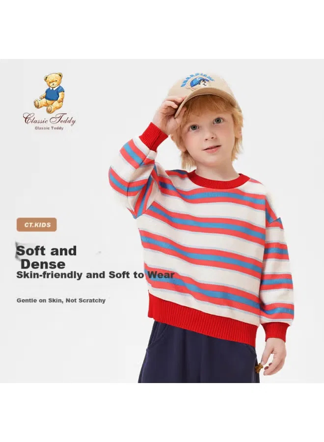 Свитер детский в полоску Classic Teddy, красный