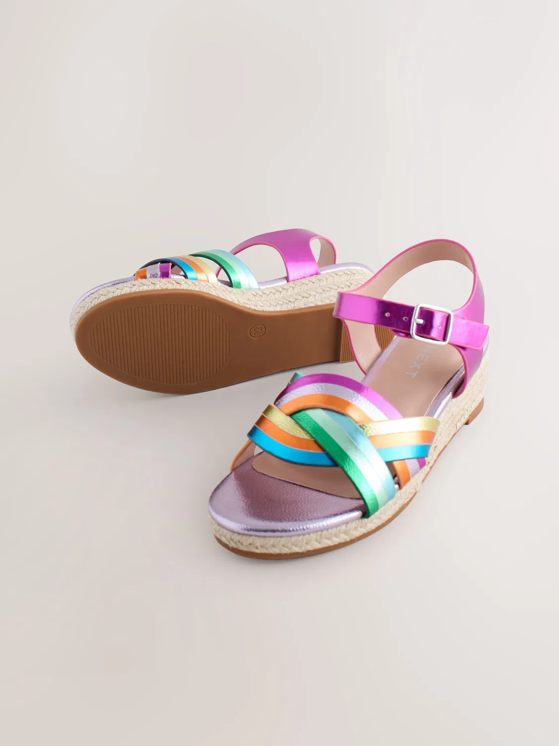 Сандалии на танкетке Woven Heeled Wedge Next, Rainbow — фото 3