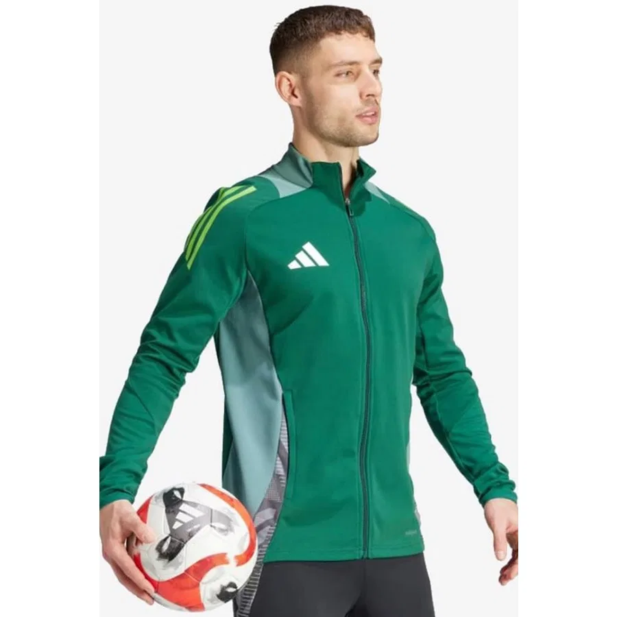 Куртка спортивная с воротником-стойкой Tiro24 C Tr Jkt adidas, Зеленый — фото 3