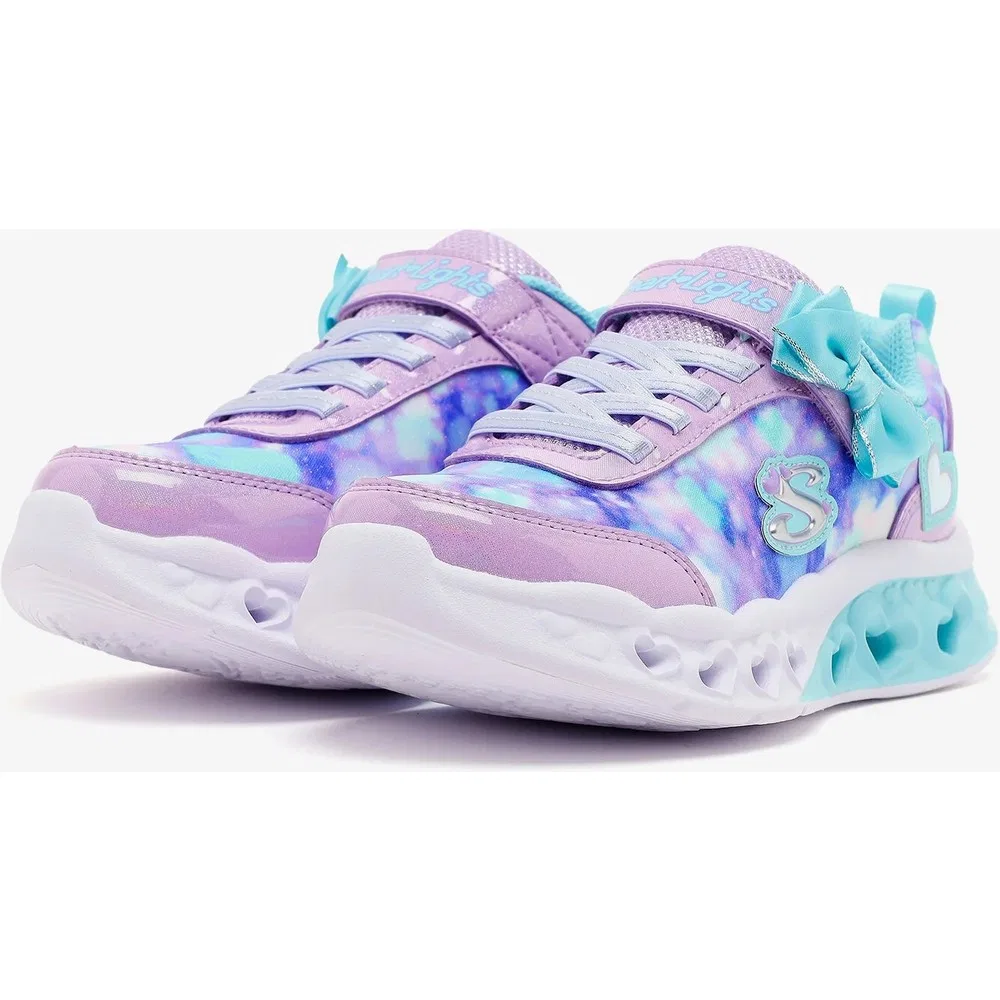 Детские кроссовки для девочек со светодиодной подсветкой Flutter Heart Lights - Blurred Love Skechers — фото 4