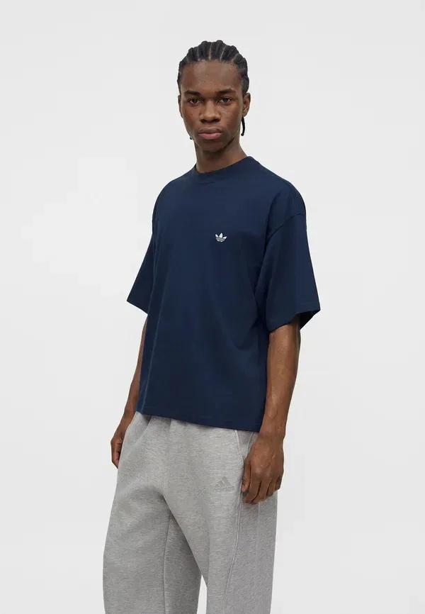 Футболка унисекс - простая футболка Adidas Originals, индиго — фото 4