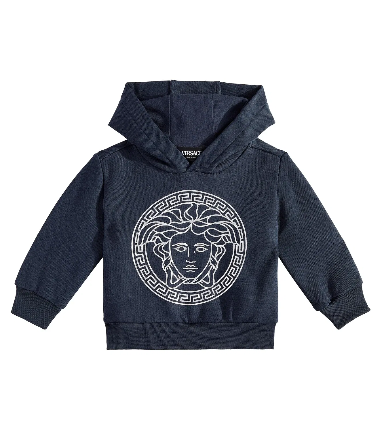 Худи на молнии с капюшоном Versace Kids, синий