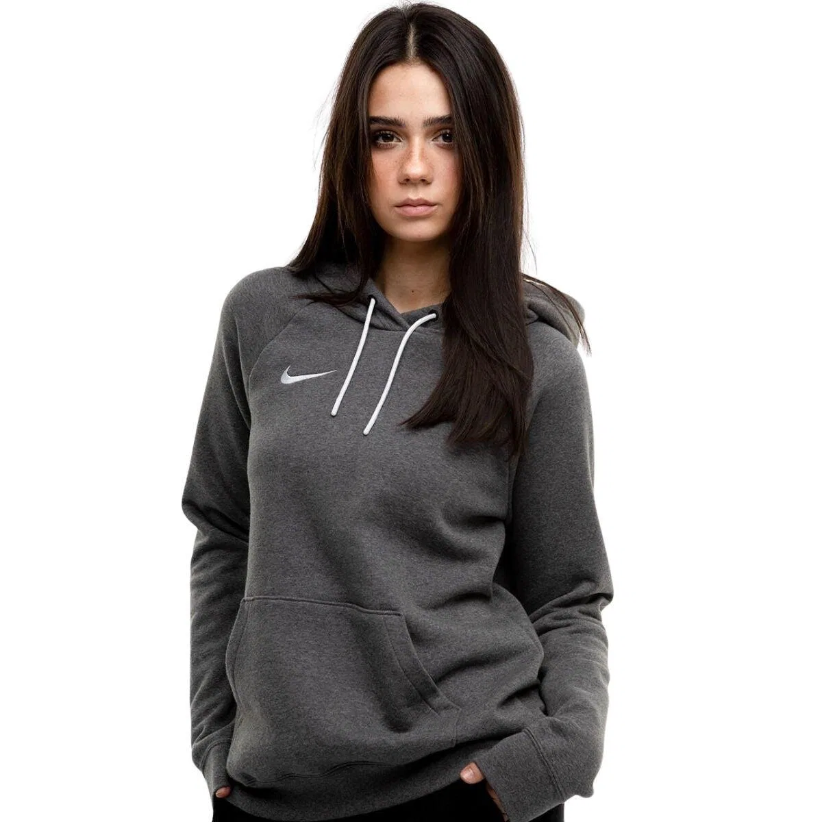 Женское худи с флисовой подкладкой Nike Fleece Park 20, Черный серое Светло-серое — фото 4
