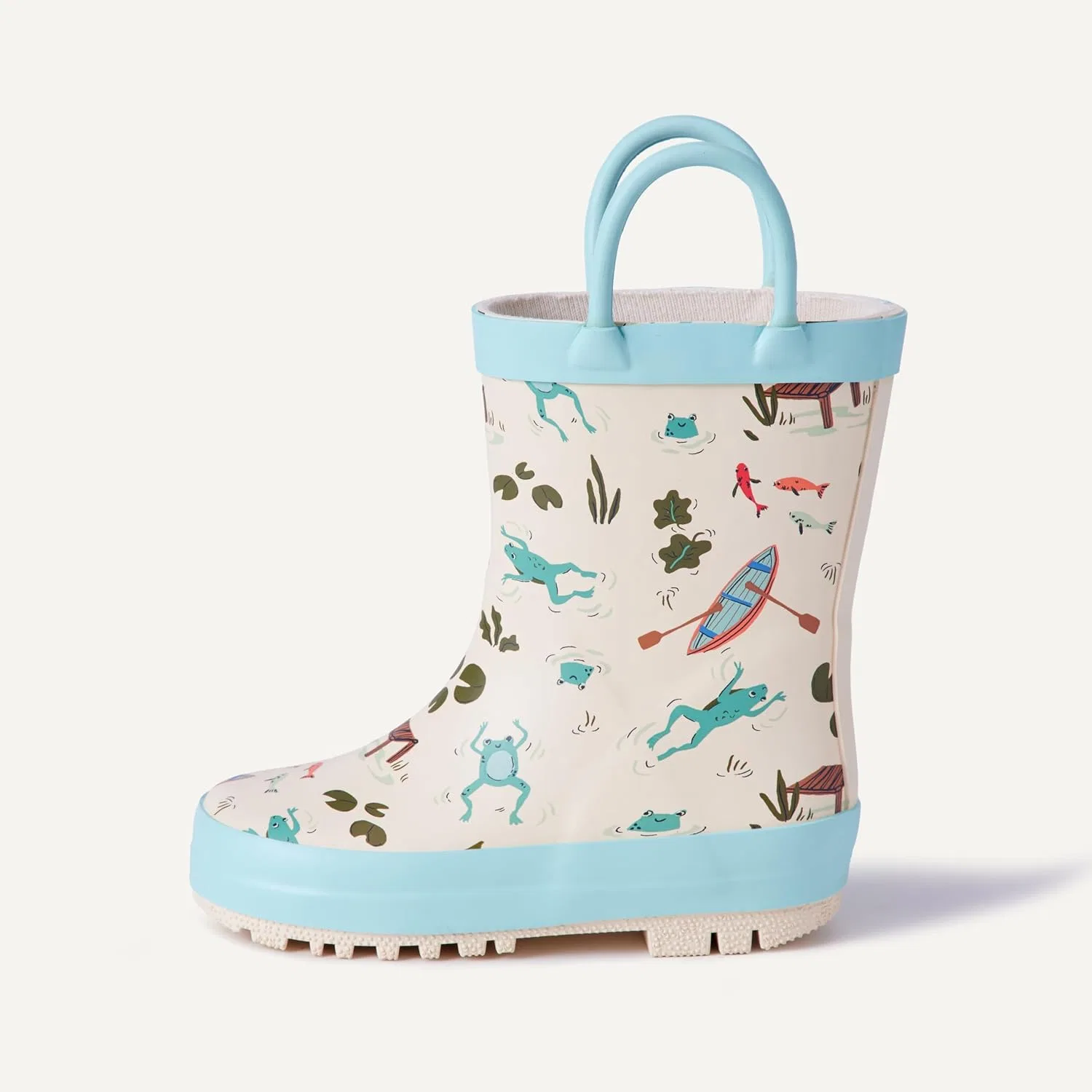 Детские резиновые сапоги для мальчиков и девочек Amazon Essentials x Sofia Grainge, Light Tan Frogs — фото 4