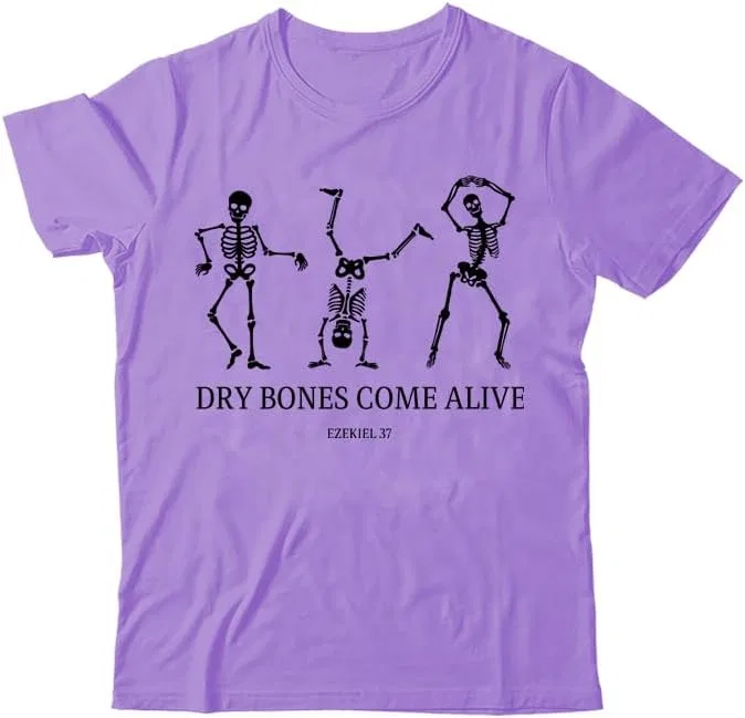 Футболка с принтом скелетов Dry Bones Come Alive, Purple