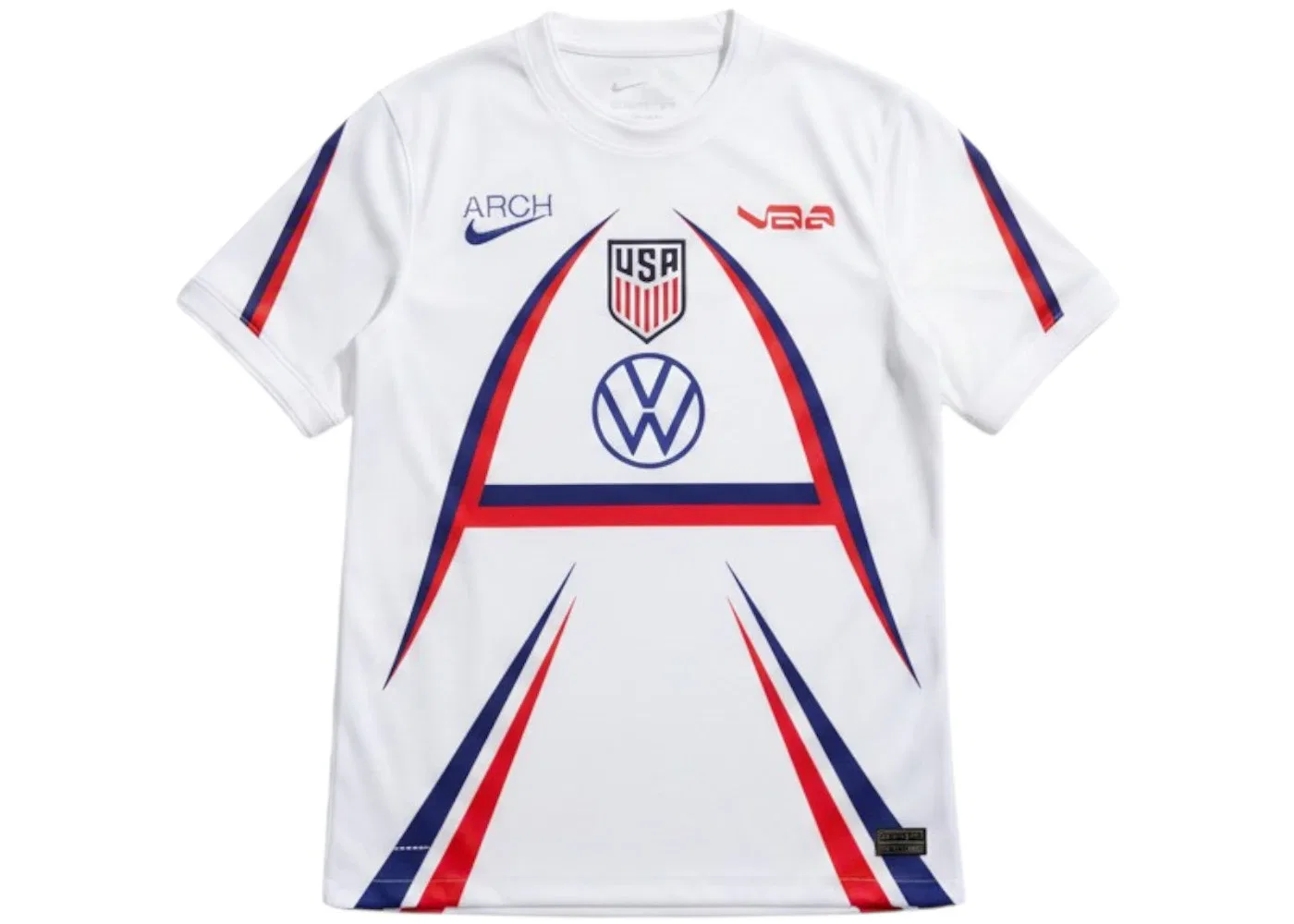 Детская футболка с длинным рукавом Nike USA x V.A.A. Big Kids Pre-Match Top, White/Red/Blue