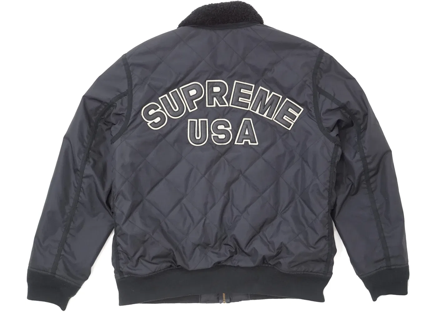 Мужская куртка-пуховик стеганая нейлоновая Tanker Jacket Supreme, Black — фото 2