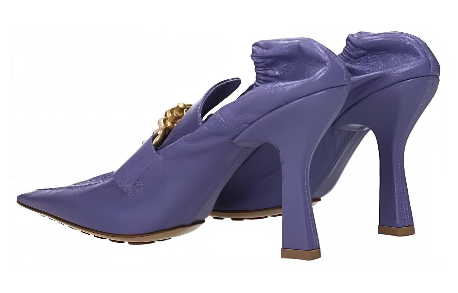Туфли на высоком каблуке женские синие Bottega Veneta — фото 2