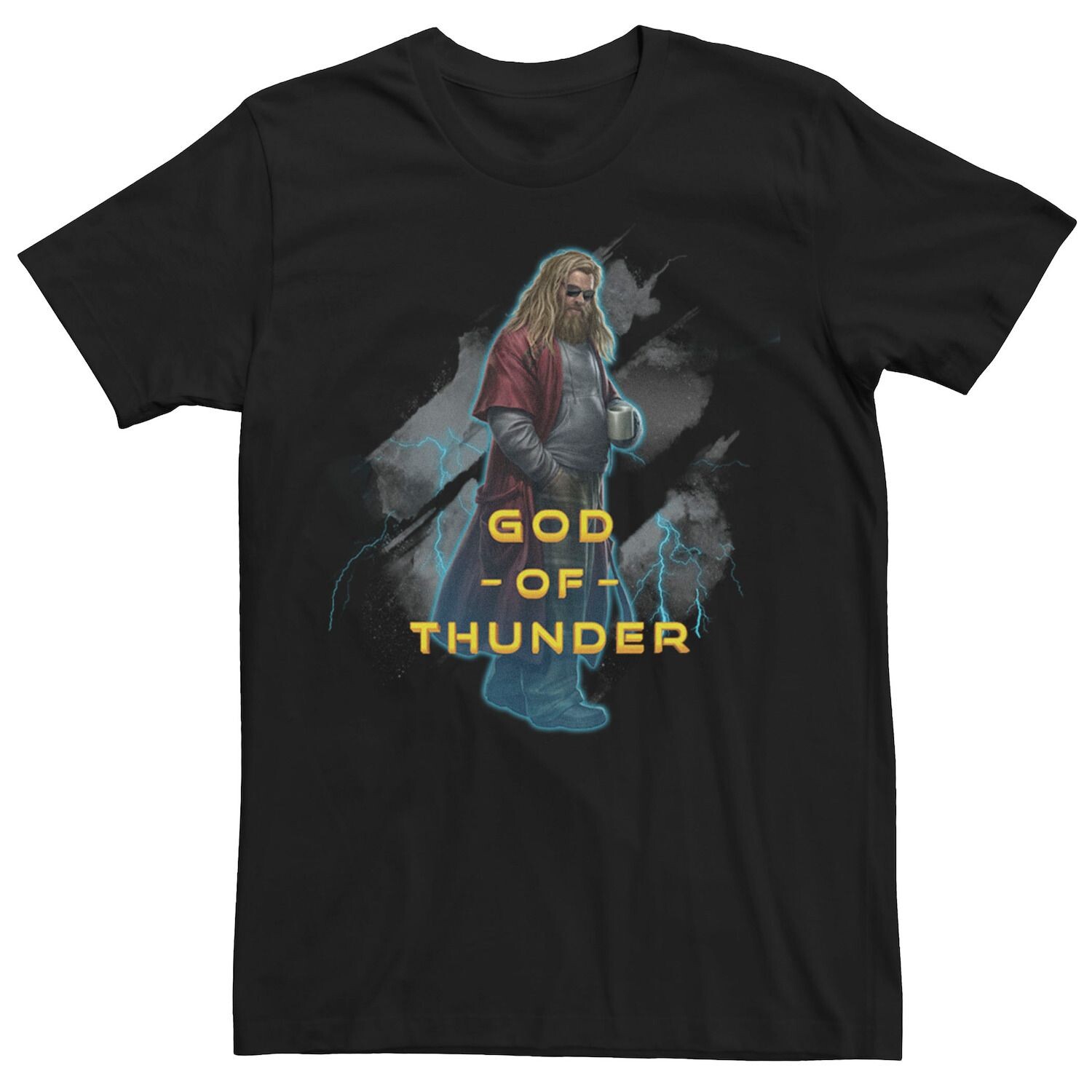 

Мужская футболка с графическим логотипом и портретом Marvel God Of Thunder Licensed Character