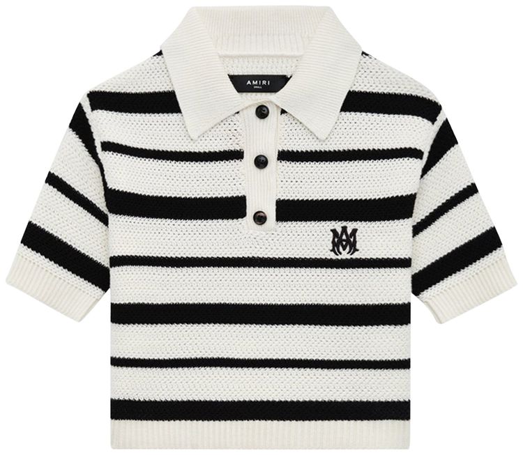 

Поло Amiri MA Striped Polo 'Black/Alabaster', черный