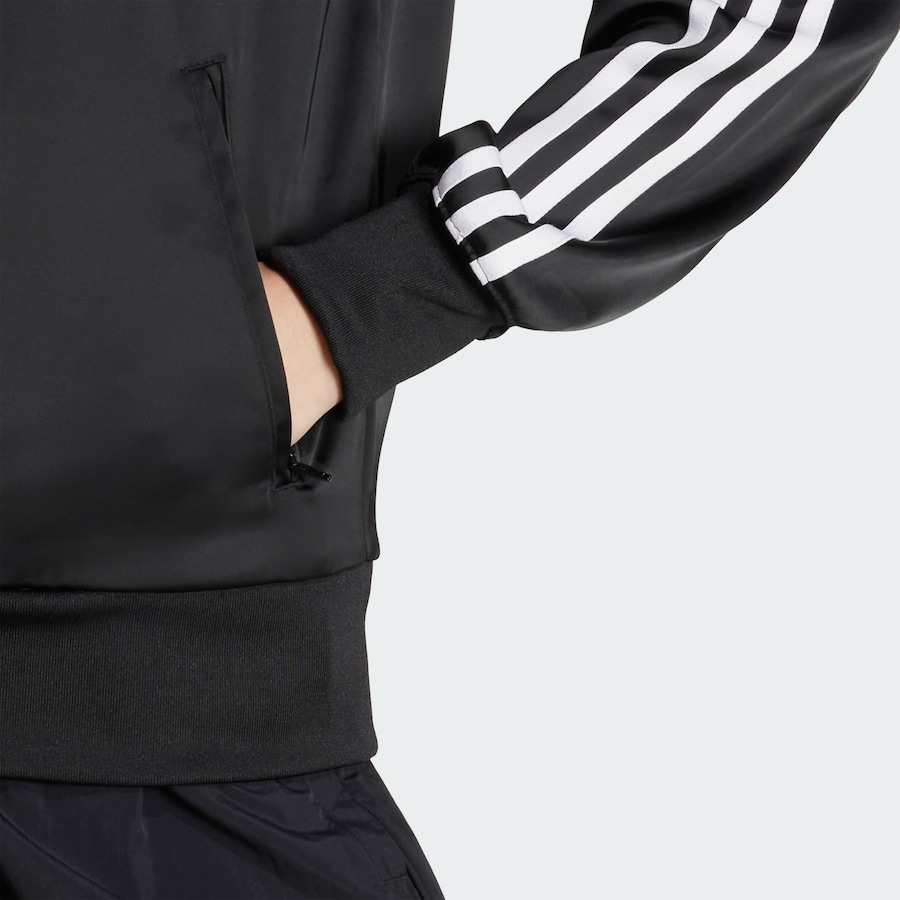 Толстовка с капюшоном на молнии ADIDAS ORIGINALS Sst Adicolor, черный — фото 4
