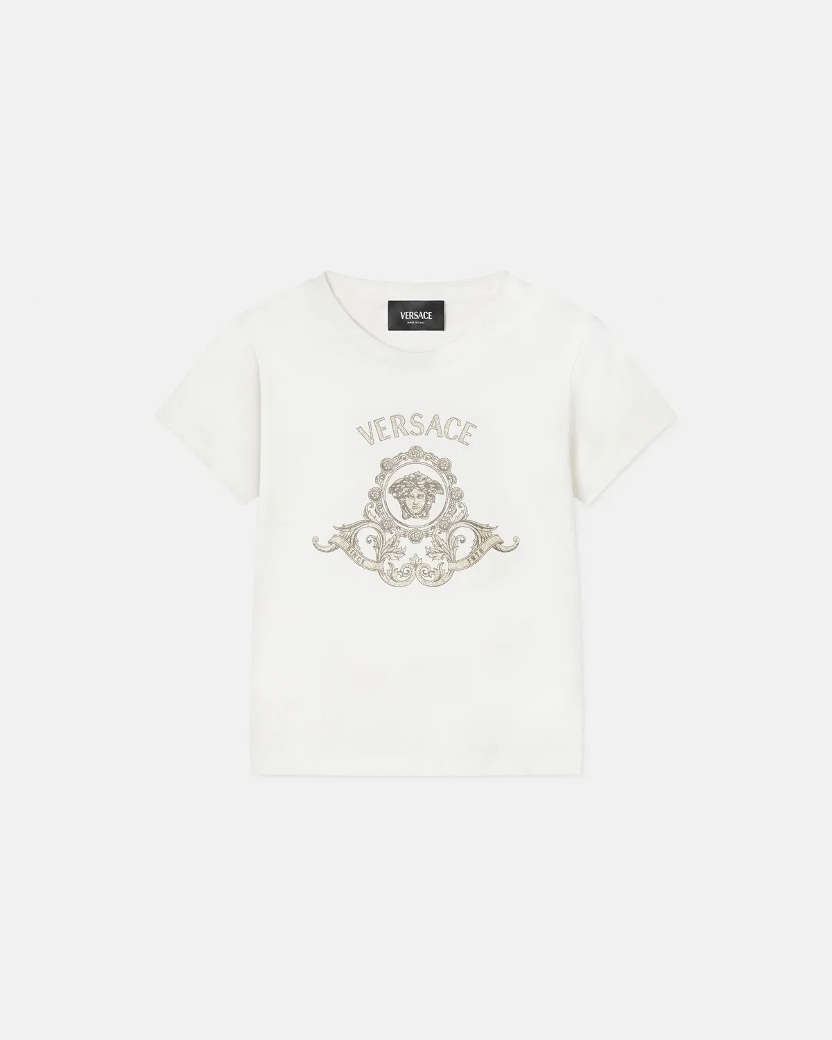 Детская футболка из хлопкового джерси с принтом VERSACE, белый