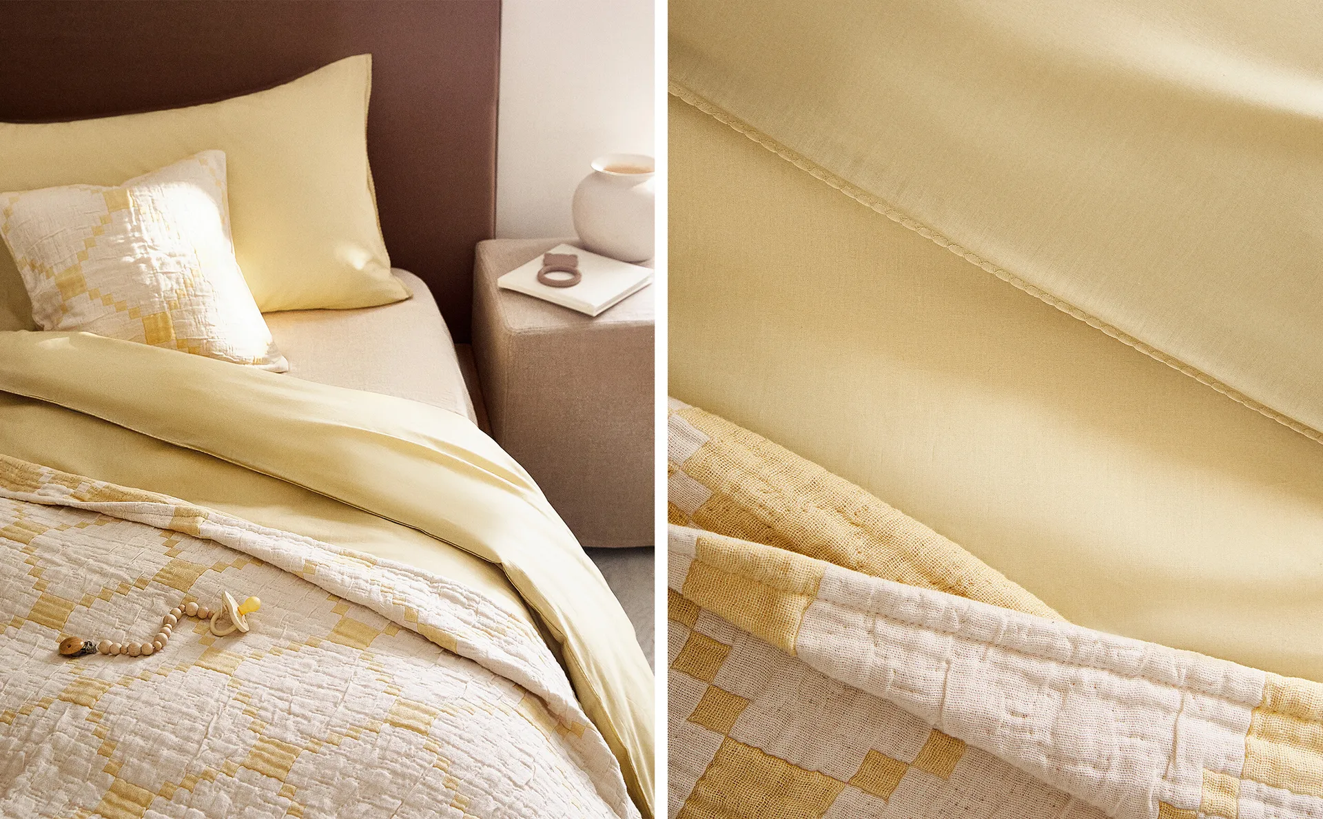 

Детский пододеяльник с прострочкой Zara Home, желтый