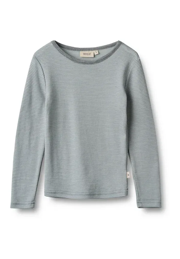 Футболка шерстяная с длинным рукавом Alfie Long Sleeved Top, пшенично-синяя полоска