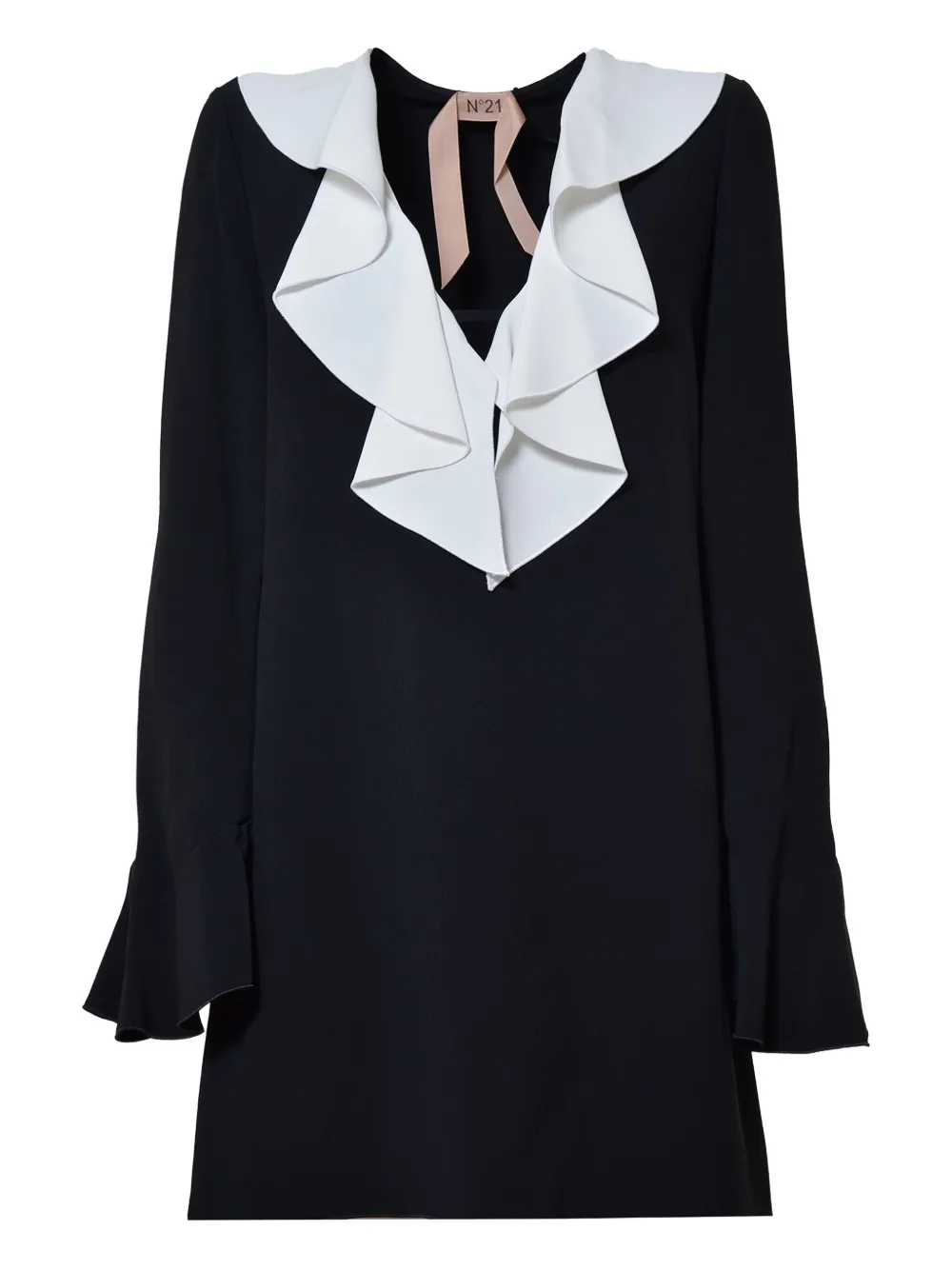 

Платье с V-образным вырезом и оборками Nº21, черный