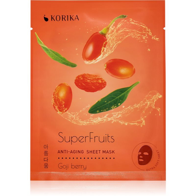 

KORIKA SuperFruits Goji Berry - Anti-aging Sheet Mask омолаживающая маска для лица с ягодами годжи 25 г Cupio