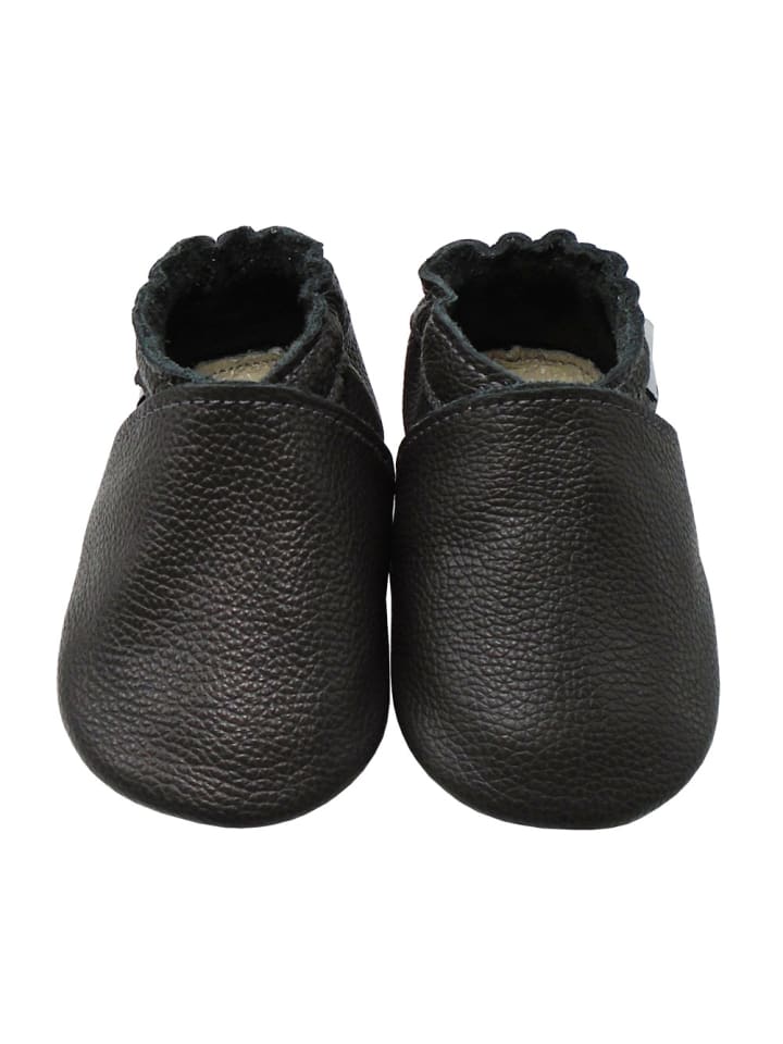 

Mejale Детские кожаные ползучие туфли с нескользящей подошвой - черные