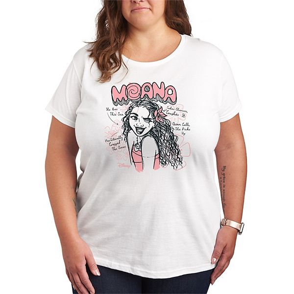 

Футболка с принтом Moana, Plus size Disney, White, Белый, Футболка с принтом Moana, Plus size Disney, White