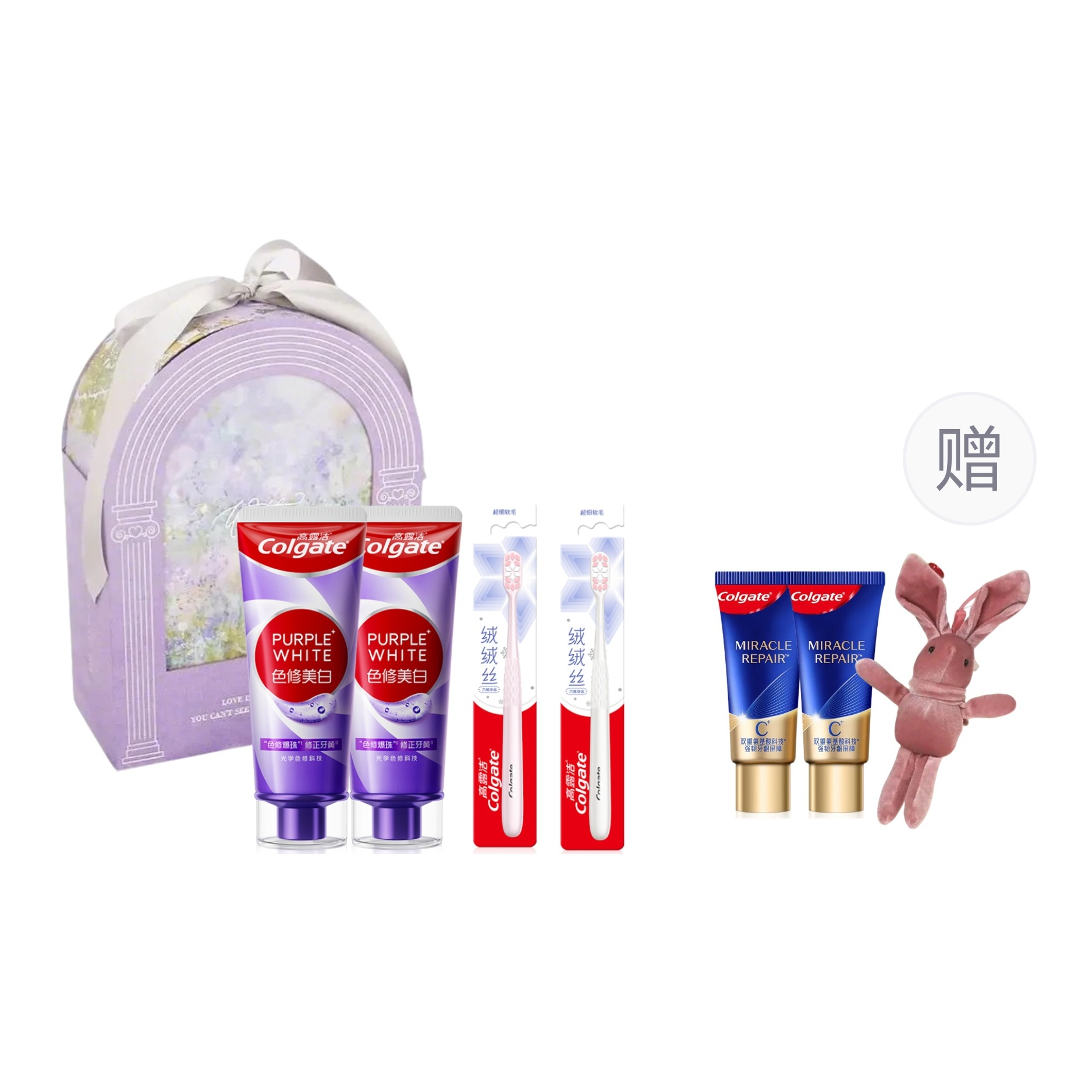 

COLGATE Набор зубной пасты и щетки Purple Xiu из 4 предметов очищение, освежение, отбеливание